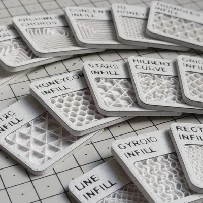 Mẫu infill cho máy in 3D với các loại infill Prusa Slicer