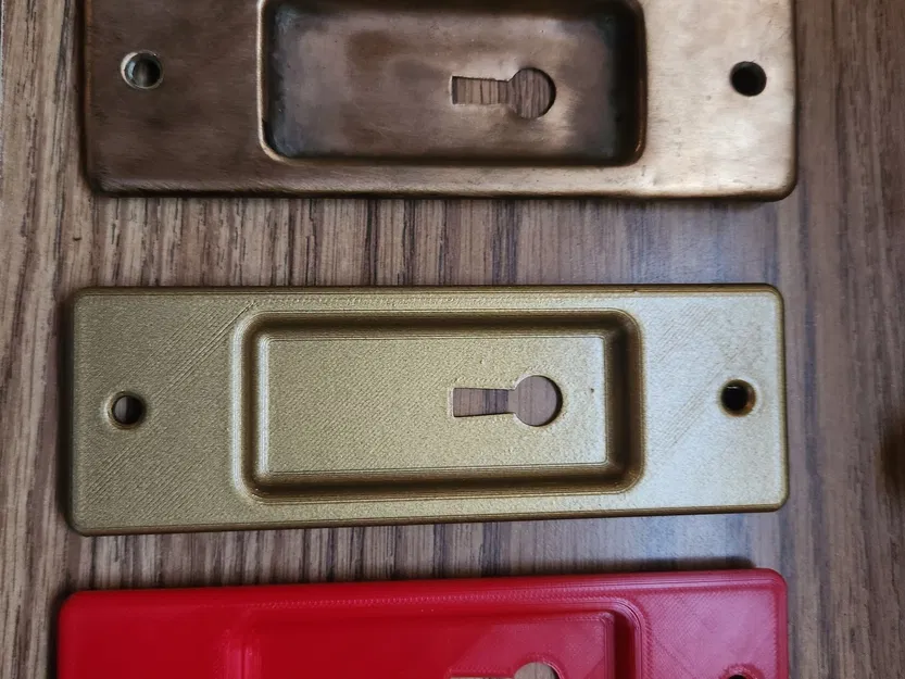 Tay nắm cửa trượt tích hợp kiểu dáng cổ điển bằng đồng - Image 2