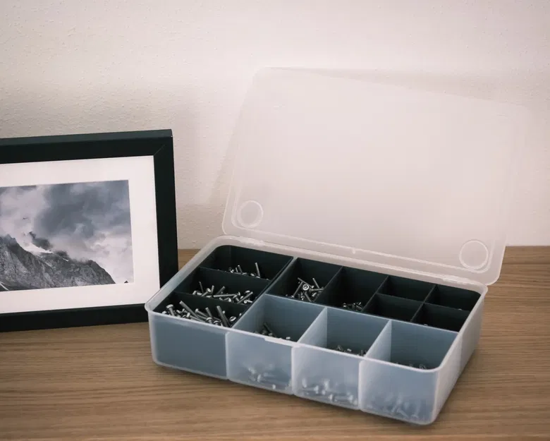 Hộp tổ chức IKEA Glis với nắp và các ngăn chia khác nhau - Image 1