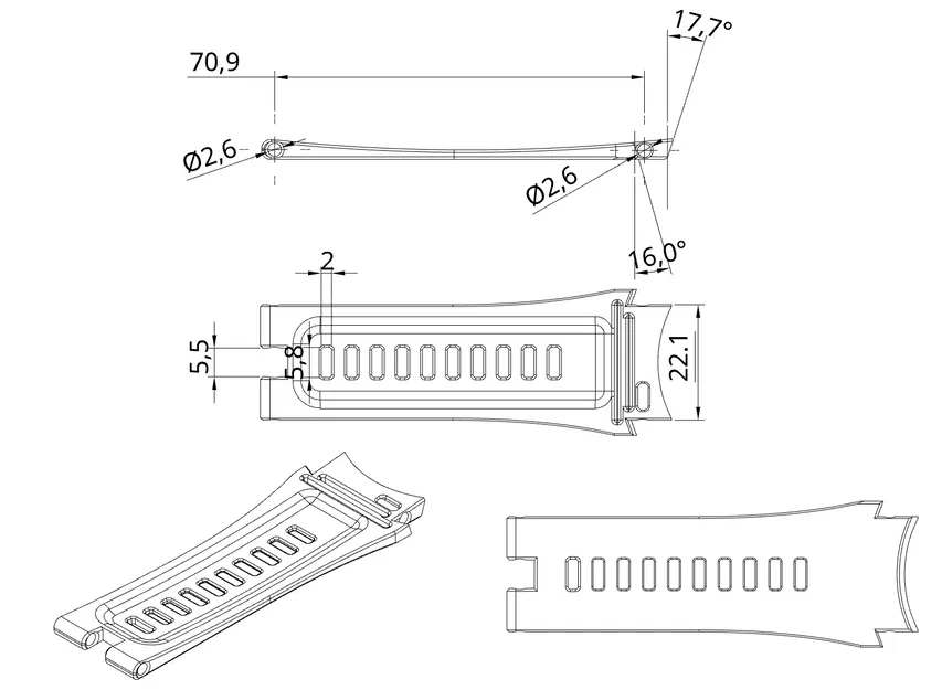 Dây đeo đồng hồ 22mm thay thế cho Galaxy Gear S3 Classic - Image 8