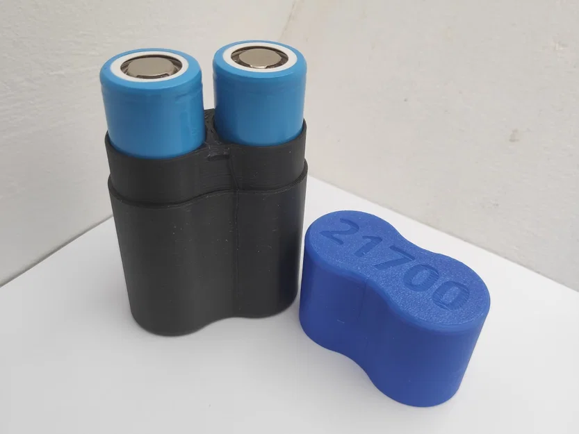 Hộp đựng pin 21700 cho hai pin với nắp chốt an toàn - Image 1