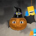 Bí ngô Halloween mặt cau có bằng kẹo dẻo - Thumbnail 1