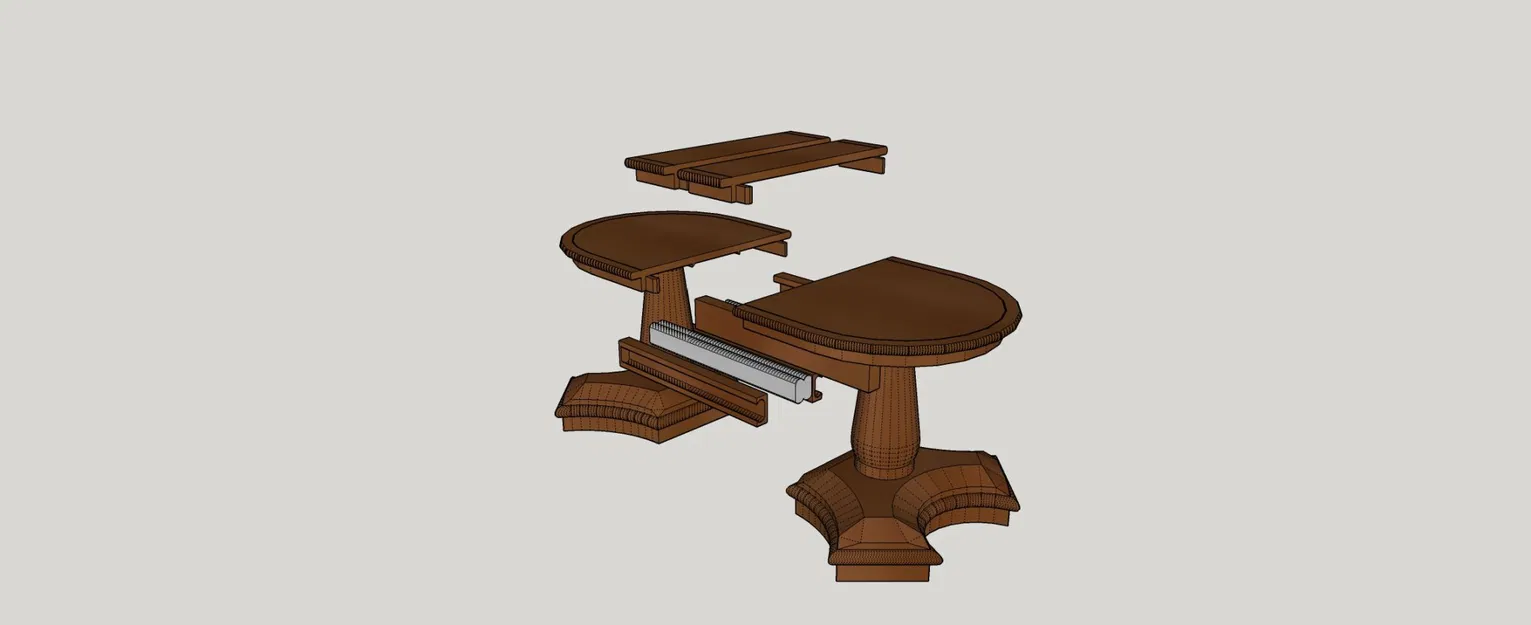 Bộ bàn ghế ăn cho nhà búp bê với cơ chế mở rộng - Image 1