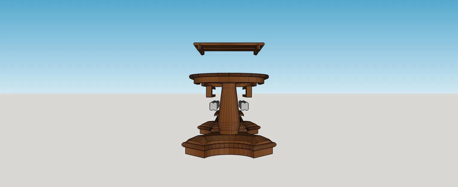 Bộ bàn ghế ăn cho nhà búp bê với cơ chế mở rộng - Image 2