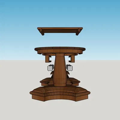 Bộ bàn ghế ăn cho nhà búp bê với cơ chế mở rộng