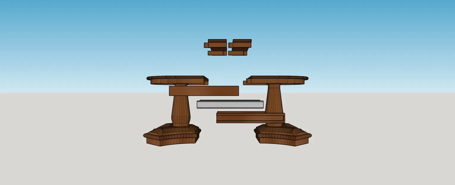 Bộ bàn ghế ăn cho nhà búp bê với cơ chế mở rộng - Image 4