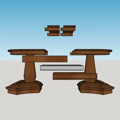 Bộ bàn ghế ăn cho nhà búp bê với cơ chế mở rộng