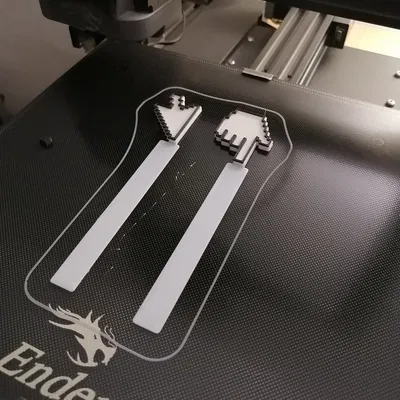 Dấu sách hình con trỏ và bàn tay in màu trắng đen