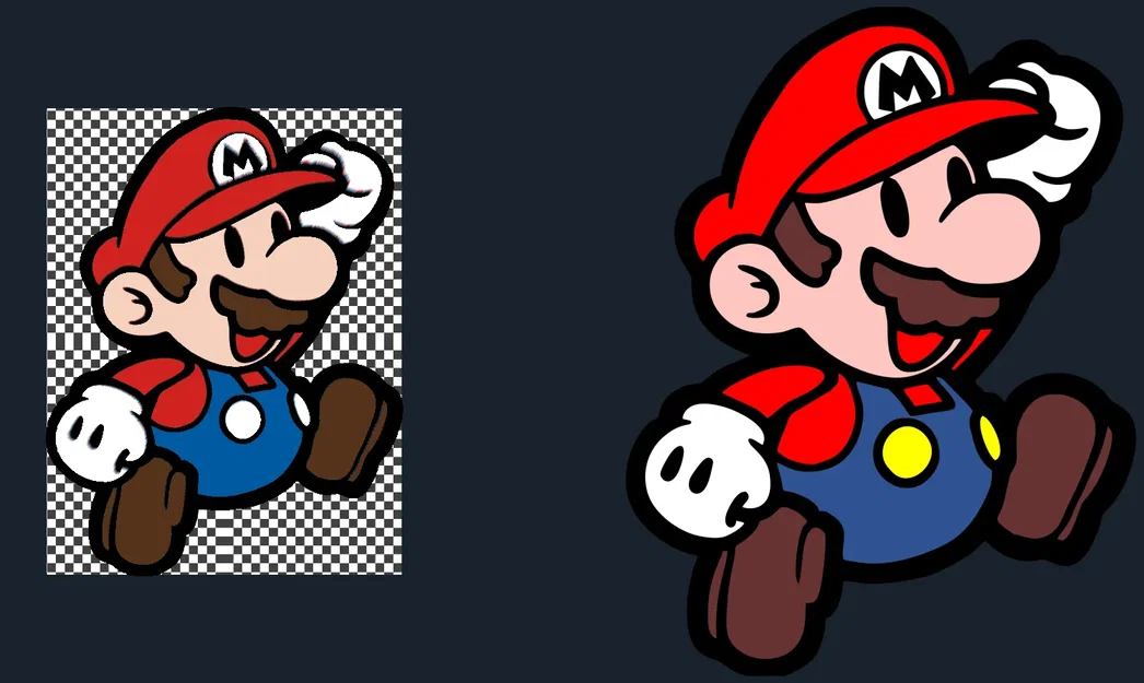 Nhân vật Mario đang nhảy trong phong cách HueForge - Image 1