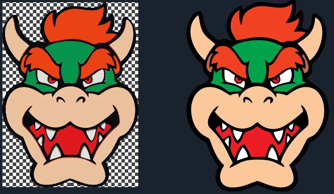 Chân dung Bowser trong phong cách nghệ thuật HueForge - Image 1