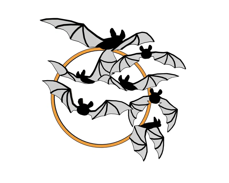 Trang trí tường hình dơi quanh mặt trăng - Image 2