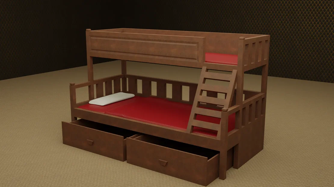 Giường tầng phong cách IKEA cho nhà búp bê thu nhỏ - Image 1