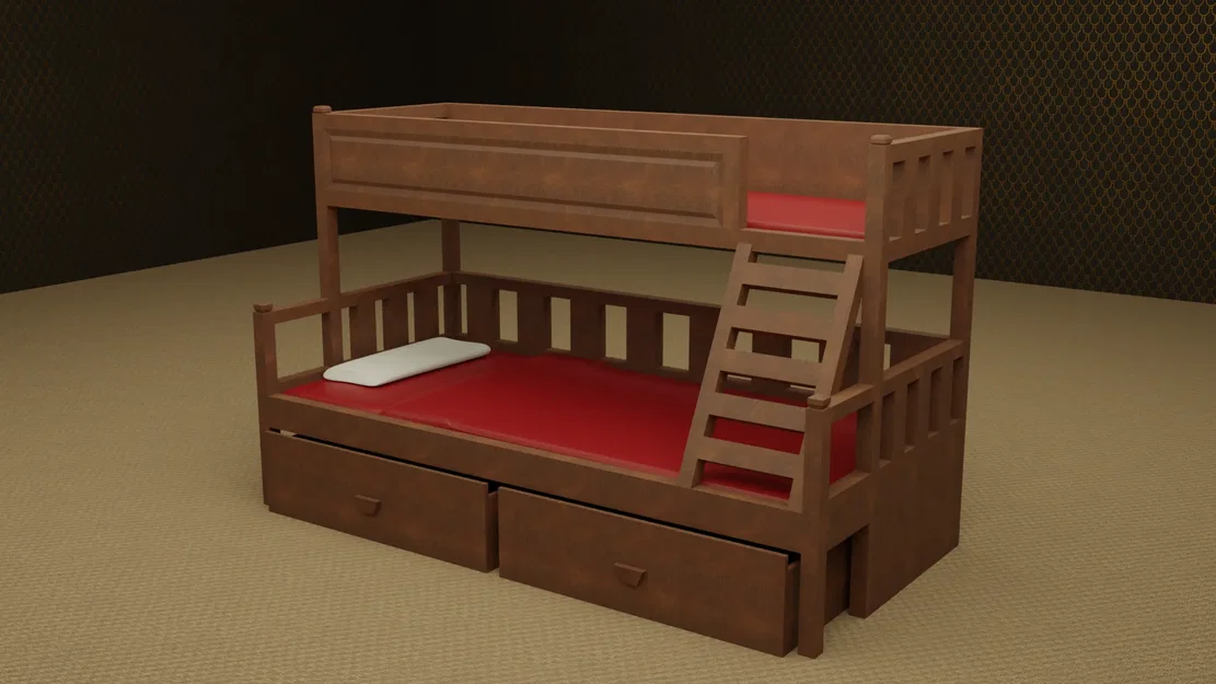 Giường tầng phong cách IKEA cho nhà búp bê thu nhỏ - Image 2