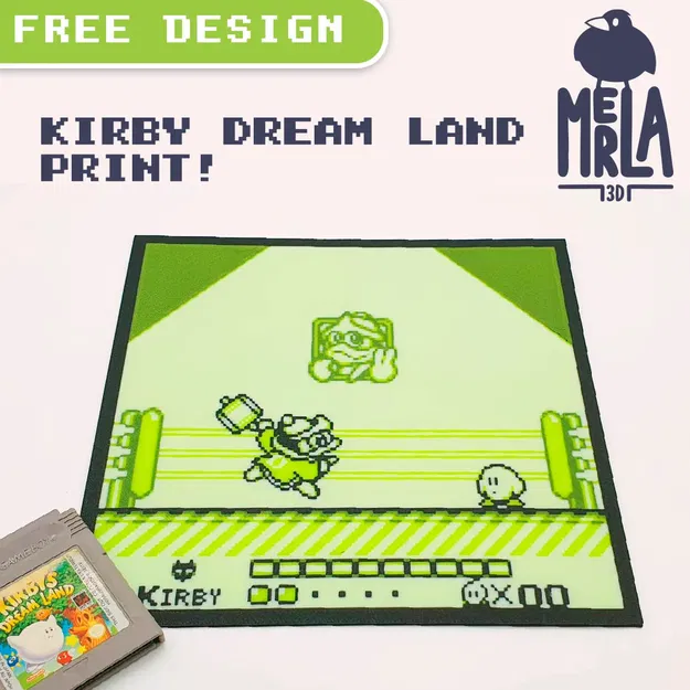 Mô hình in 3D Kirby Dream Land đa sắc màu với 3 màu sắc - Image 1