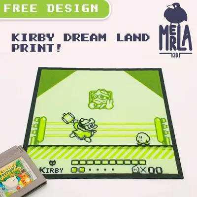 Mô hình in 3D Kirby Dream Land đa sắc màu với 3 màu sắc