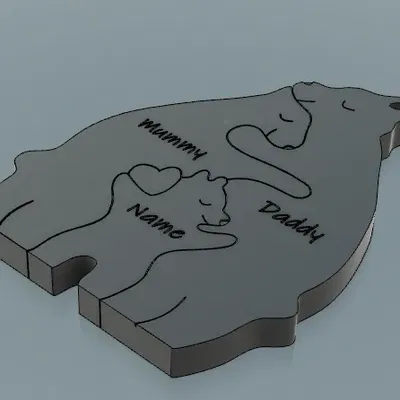 Bộ ghép hình gia đình gấu 3 thành viên