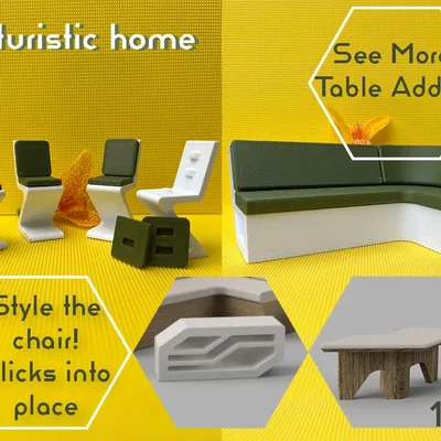 Nội thất tương lai không cần hỗ trợ cho phòng khách