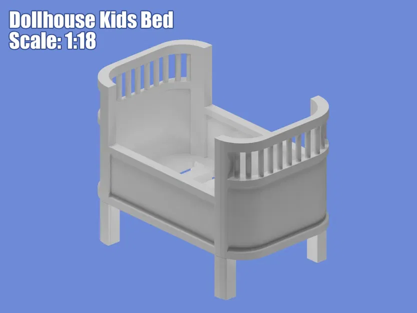 Giường trẻ em mô hình tỉ lệ 1:18 cho búp bê - Image 1