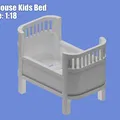 Giường trẻ em mô hình tỉ lệ 1:18 cho búp bê - Thumbnail 1