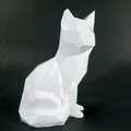 Mô hình mèo ngồi phong cách Low Poly - Thumbnail 1