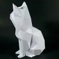 Mô hình mèo ngồi phong cách Low Poly - Thumbnail 3