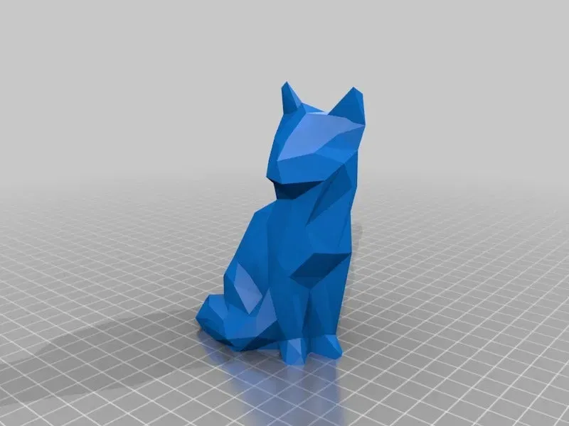 Mô hình mèo ngồi phong cách Low Poly - Image 4