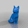 Mô hình mèo ngồi phong cách Low Poly - Thumbnail 4
