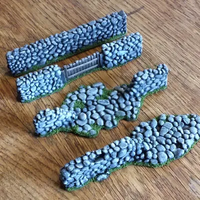 Tường đá nông thôn cho mô hình 28mm