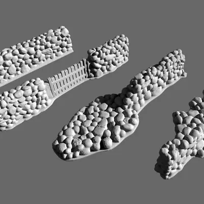 Tường đá nông thôn cho mô hình 28mm