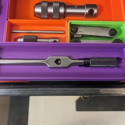 Tay cầm và chìa khóa Starrett 91A trong bộ Gridfinity 4x1x3