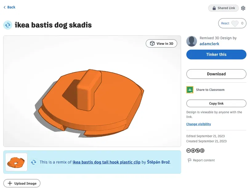 Kẹp Skadis thay thế cho chốt khóa trên đuôi chó Bastis - Image 1