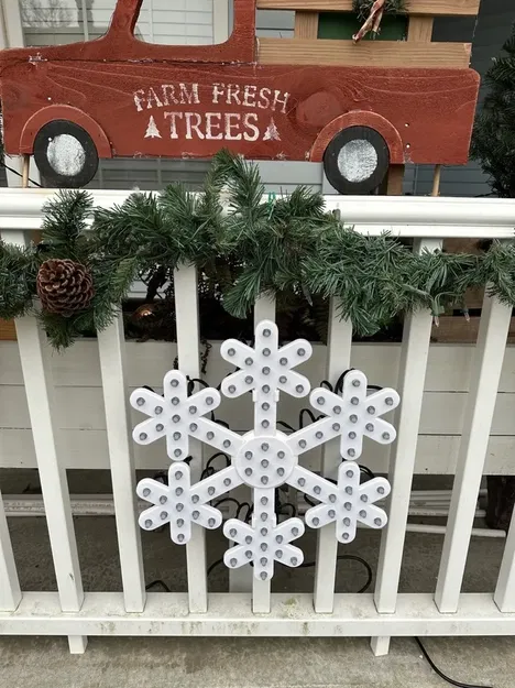 Giá đỡ LED hình bông tuyết cho lan can vuông - Image 5