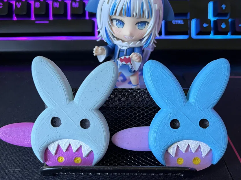 Kẹp tóc Gawr Gura hình cá mập thỏ - Image 1