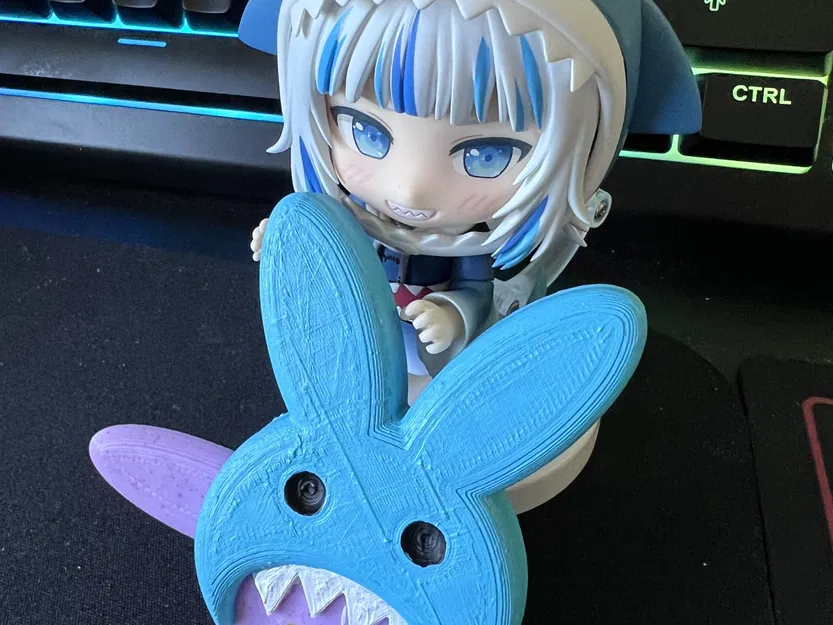 Kẹp tóc Gawr Gura hình cá mập thỏ - Image 2