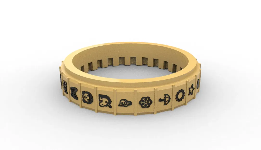 Bánh xe chữ CRYPTEX với biểu tượng động vật và trái cây - Image 1