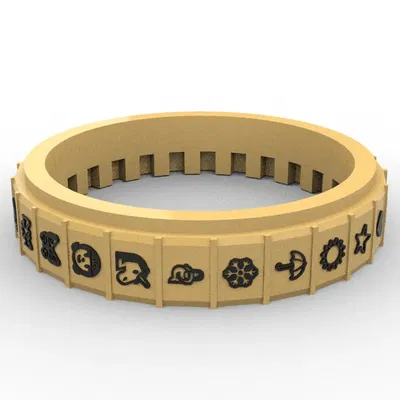 Bánh xe chữ CRYPTEX với biểu tượng động vật và trái cây