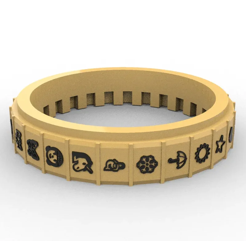 Bánh xe chữ CRYPTEX với biểu tượng động vật và trái cây