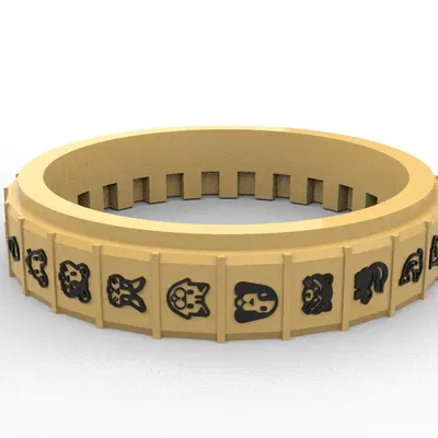 Bánh xe chữ CRYPTEX với biểu tượng động vật và trái cây