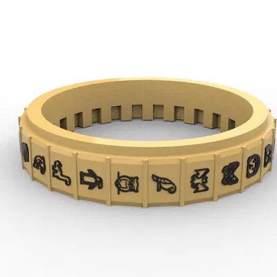 Bánh xe chữ CRYPTEX với biểu tượng động vật và trái cây