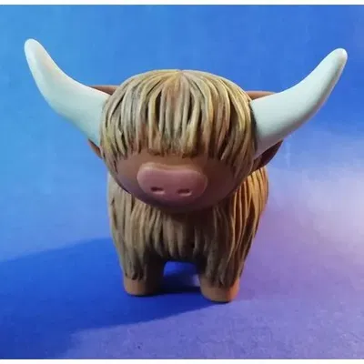 Bò cao nguyên con dễ thương trẻ tuổi