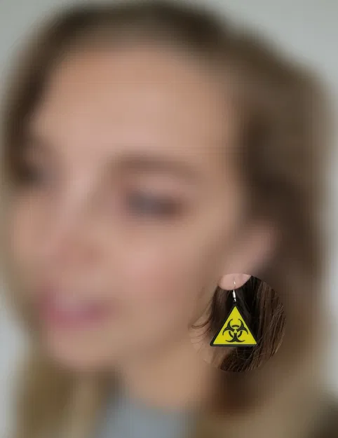 Bông tai biểu tượng cảnh báo độc đáo - Image 2