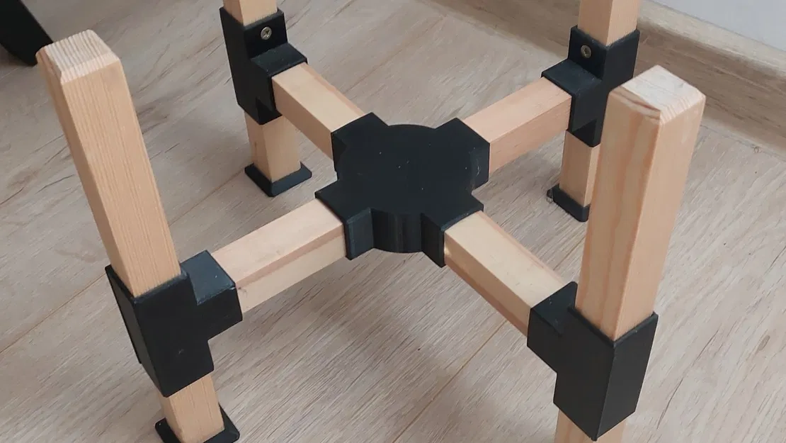 Giá đỡ chậu hoa bằng gỗ thông 20x20mm - Image 2