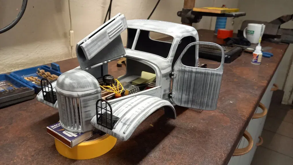 Khối động cơ Ził 157 lớp chồng động cơ chổi 540, tỷ lệ 1/10 - Image 3