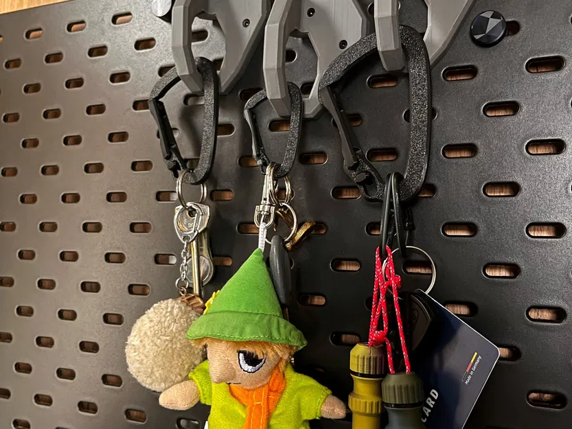 Móc treo chìa khóa cho bảng Skadis với carabiner - Image 2