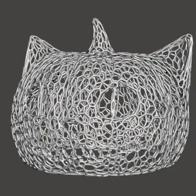 Mô hình bí ngô mèo Cheshire phong cách voronoi