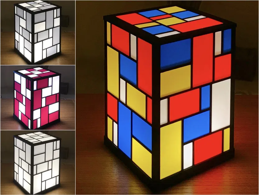 Đèn bàn Mondrian nhiều màu sắc inspir từ họa sĩ Piet Mondrian - Image 1