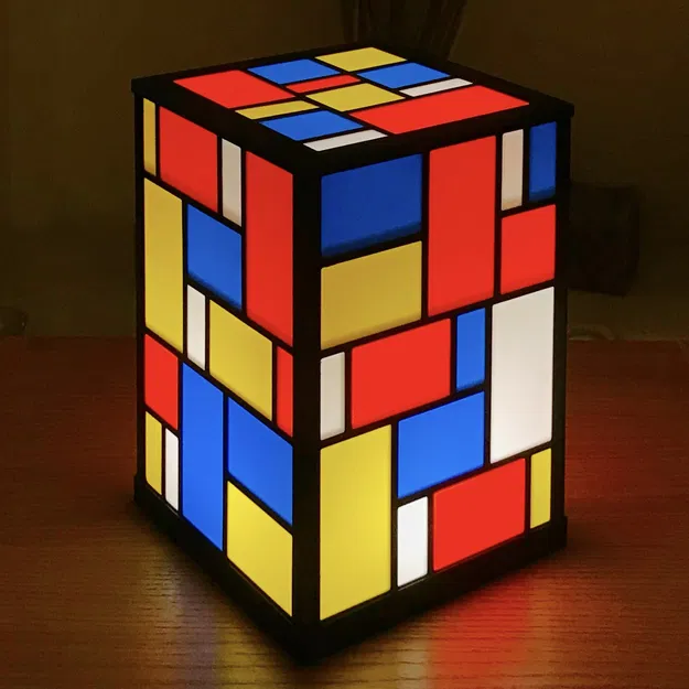 Đèn bàn Mondrian nhiều màu sắc inspir từ họa sĩ Piet Mondrian - Image 2