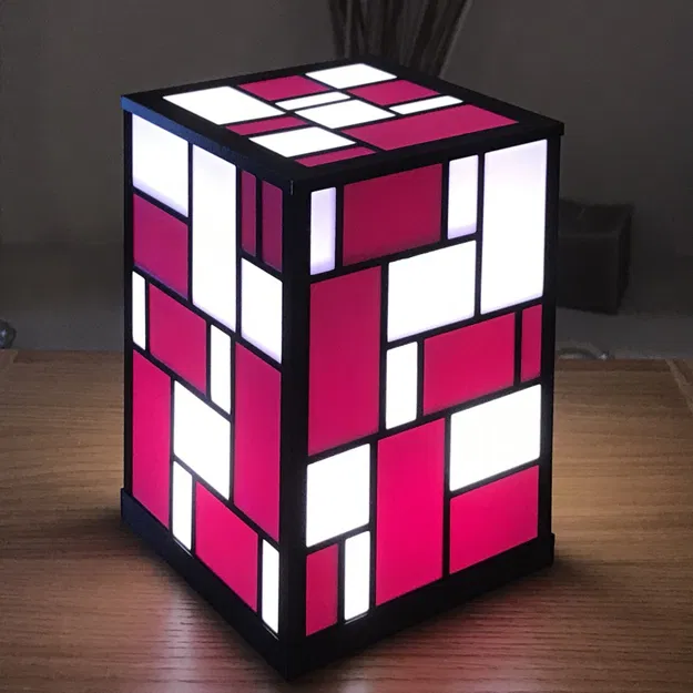 Đèn bàn Mondrian nhiều màu sắc inspir từ họa sĩ Piet Mondrian - Image 3