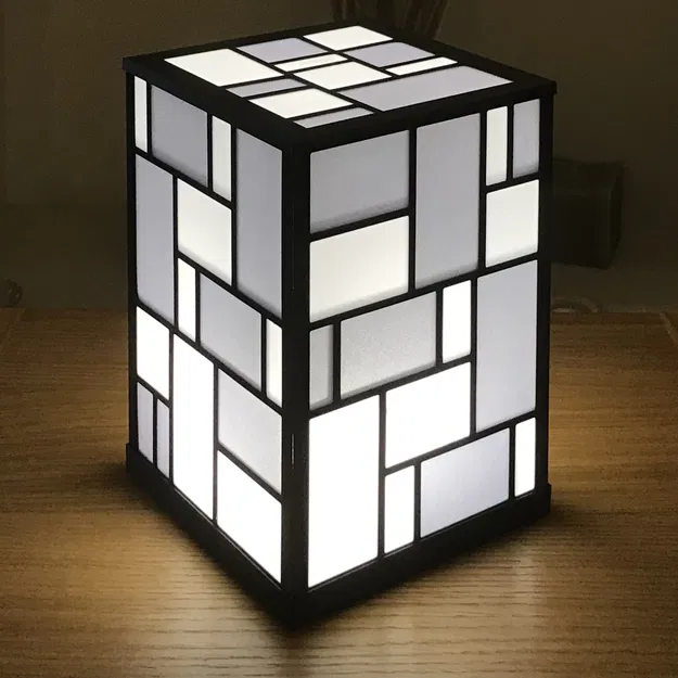 Đèn bàn Mondrian nhiều màu sắc inspir từ họa sĩ Piet Mondrian - Image 4