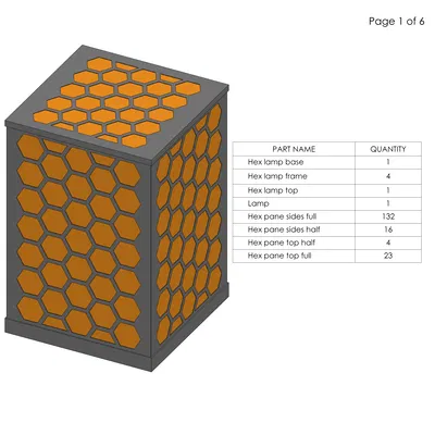 Đèn bàn hình lục giác màu đen và cam cho không gian làm việc Prusa